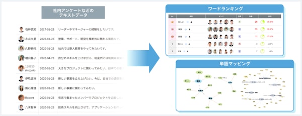 日本語の文章を解析し、頻出単語の抽出や単語マップの作成が可能
