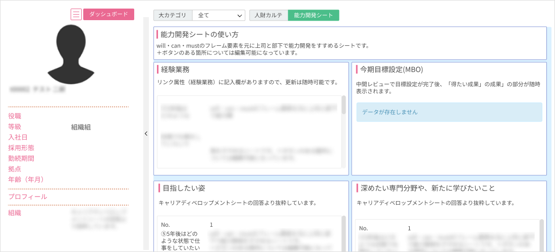 個人ダッシュボード