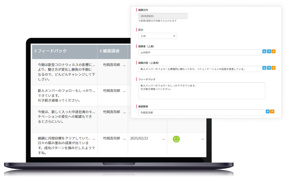 対話のログを蓄積・分析し、上司と部下の信頼関係を深める