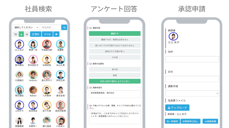 社員・アルバイトの情報を一元管理 スマホから誰でも使える簡単操作